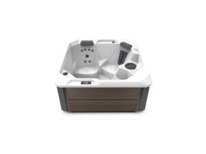 hot spring sx hot tub 3 person. interior white exterior brown.